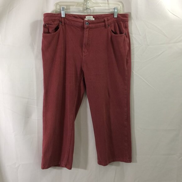L.L. Bean Pants - L.L. Bean Pants Cropped Classic Fit Stretch Knit Jean Style Rust Size 12
